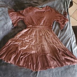 Bohemian style dress mauve color